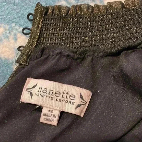 Nanette Lepore sleeveless elastic waist pleated shimmer evening dress, 12 - Picture 6 of 9